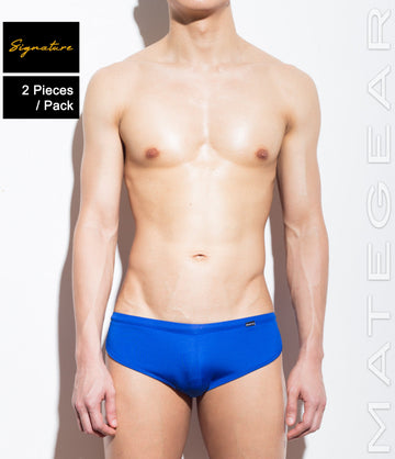 Sexy Men's Sportswear Signature Mini Shorts - Ki Nam (Royal Air Nylon) - MATEGEAR - Sexy Men's Swimwear, Underwear, Sportswear and Loungewear